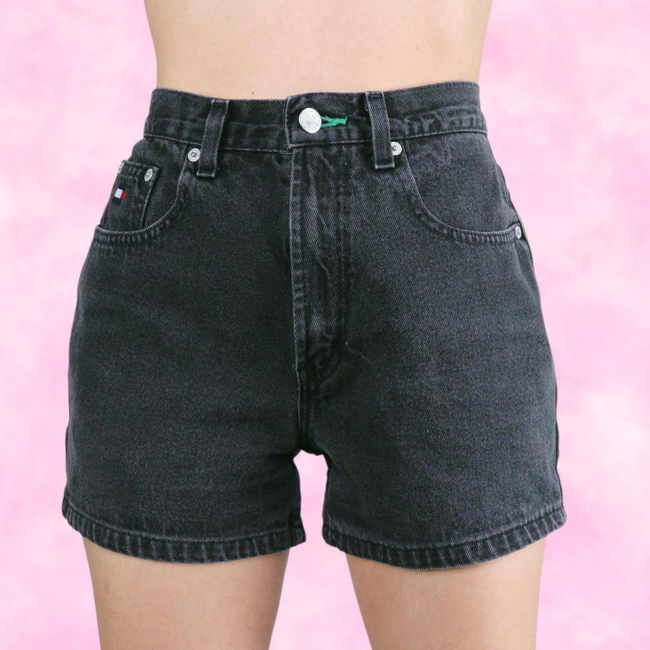 Black High Waisted Denim Shorts