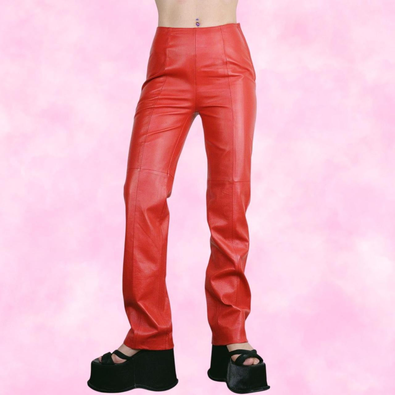 Orange Leather Pants