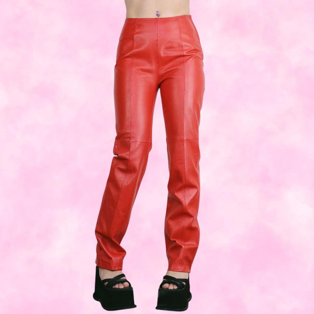 Orange Leather Pants