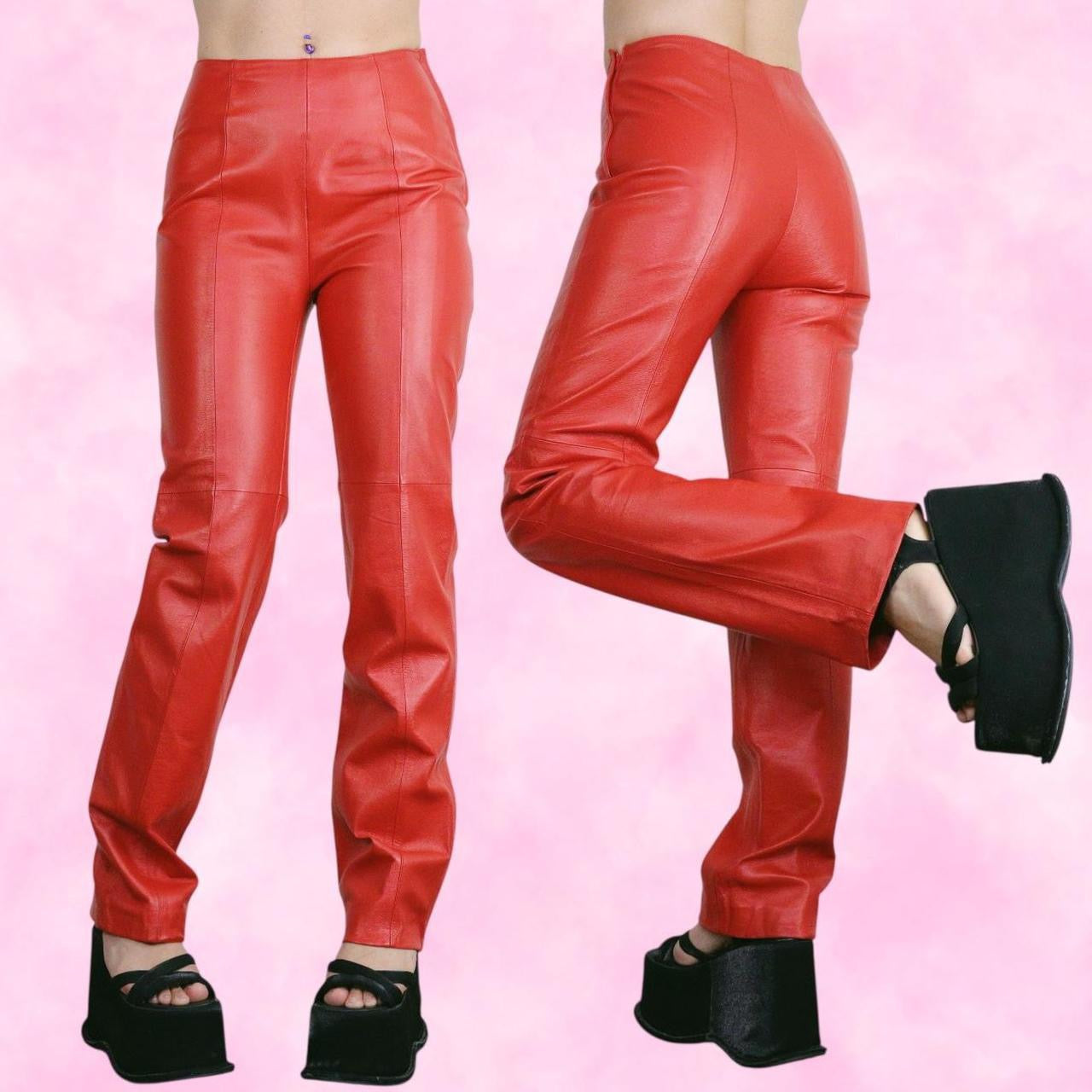 Orange Leather Pants
