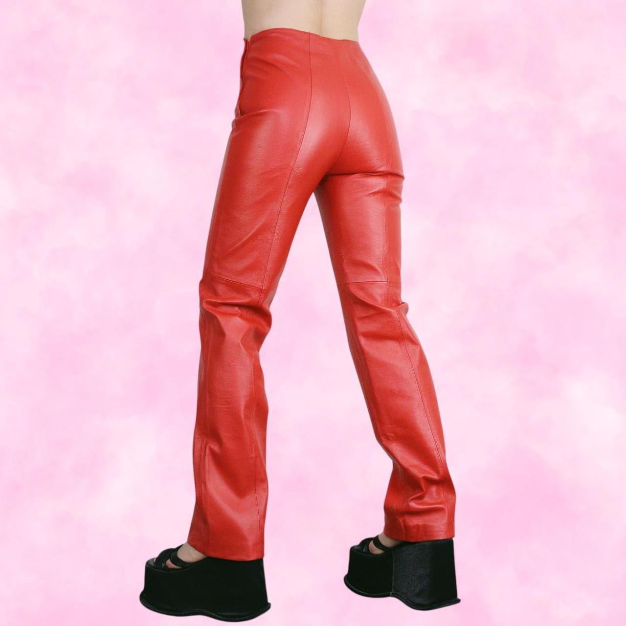 Orange Leather Pants