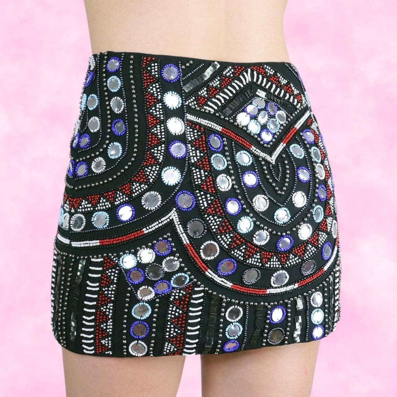 Ibiza Beaded Mini Skirt
