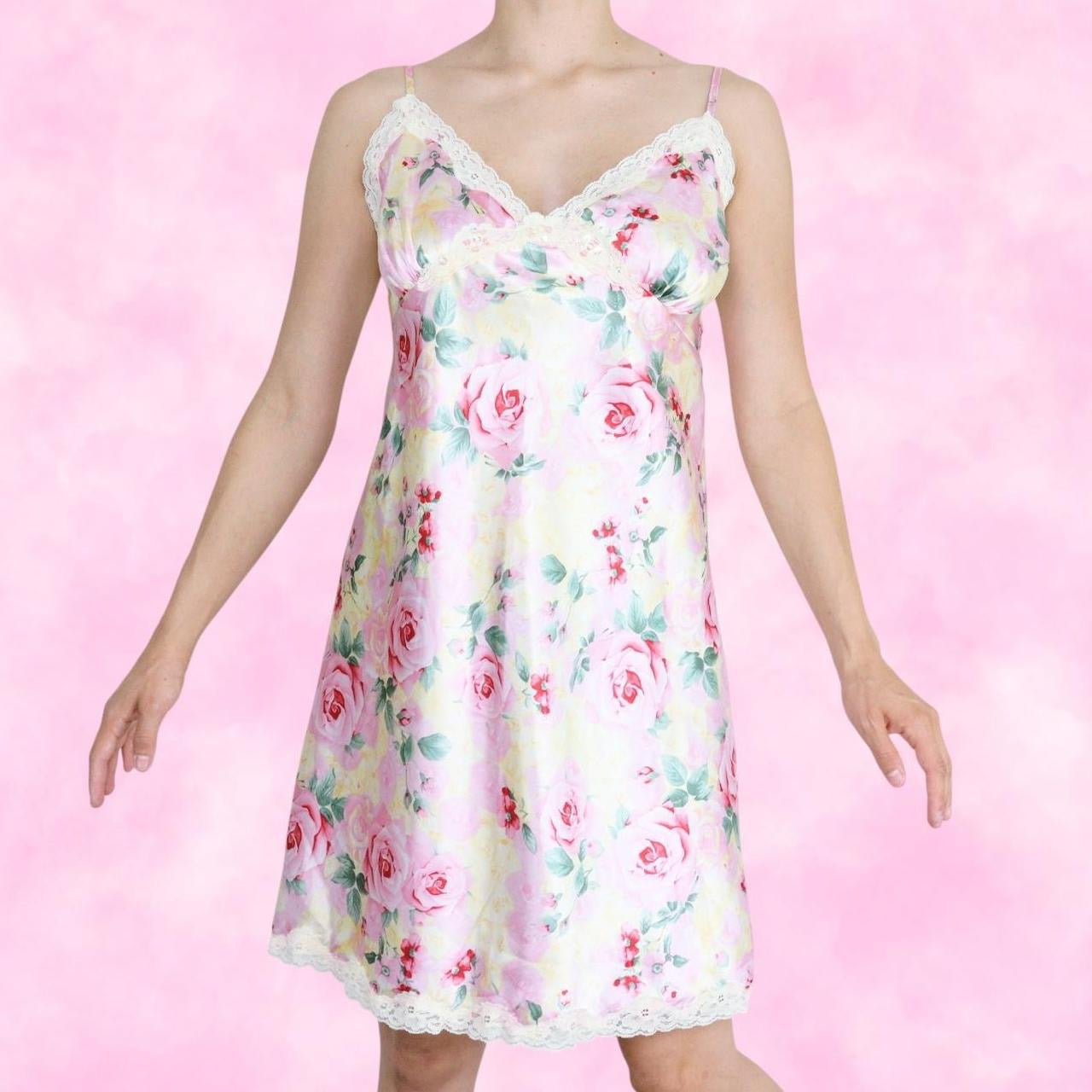 Pink Floral Slip Dress