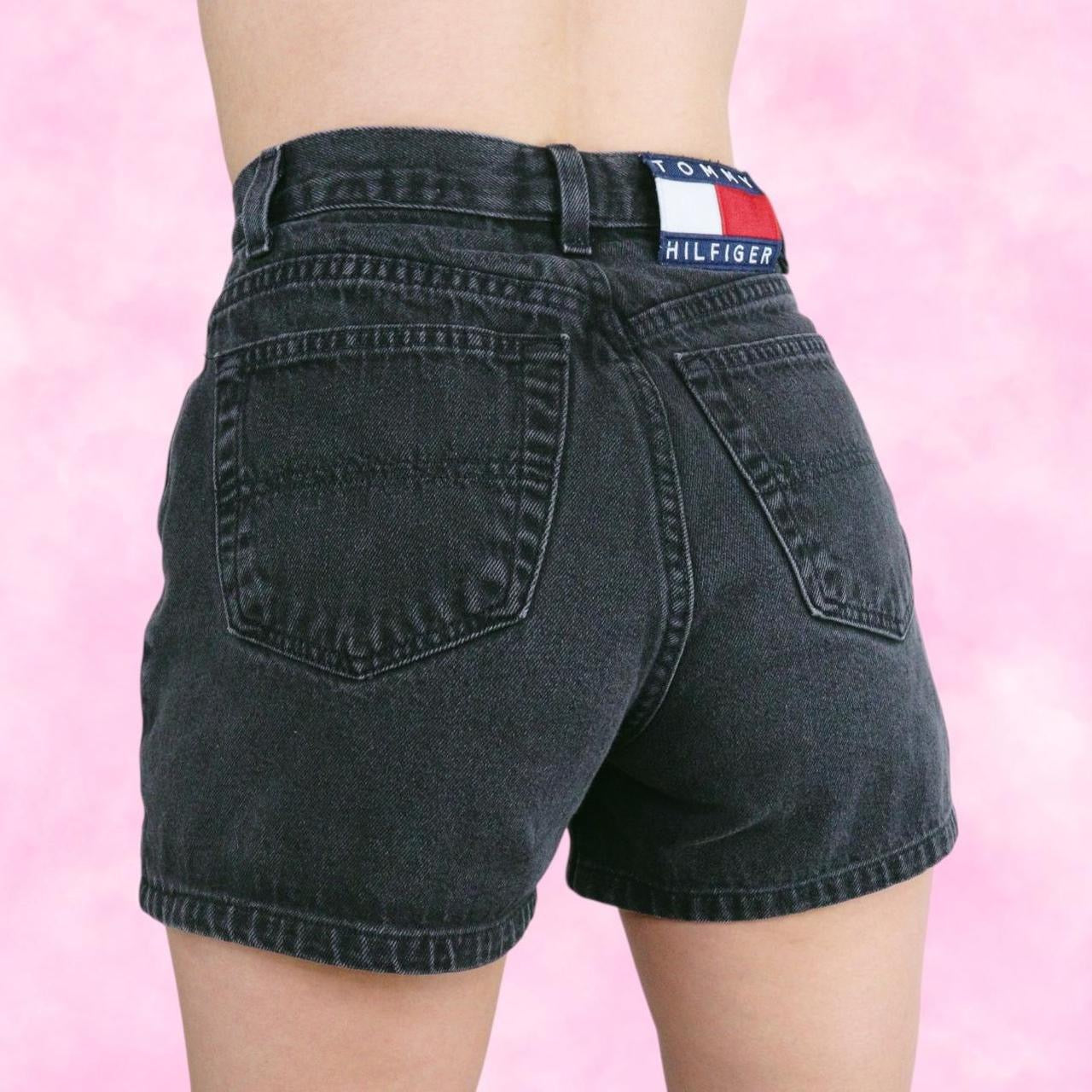 Black High Waisted Denim Shorts