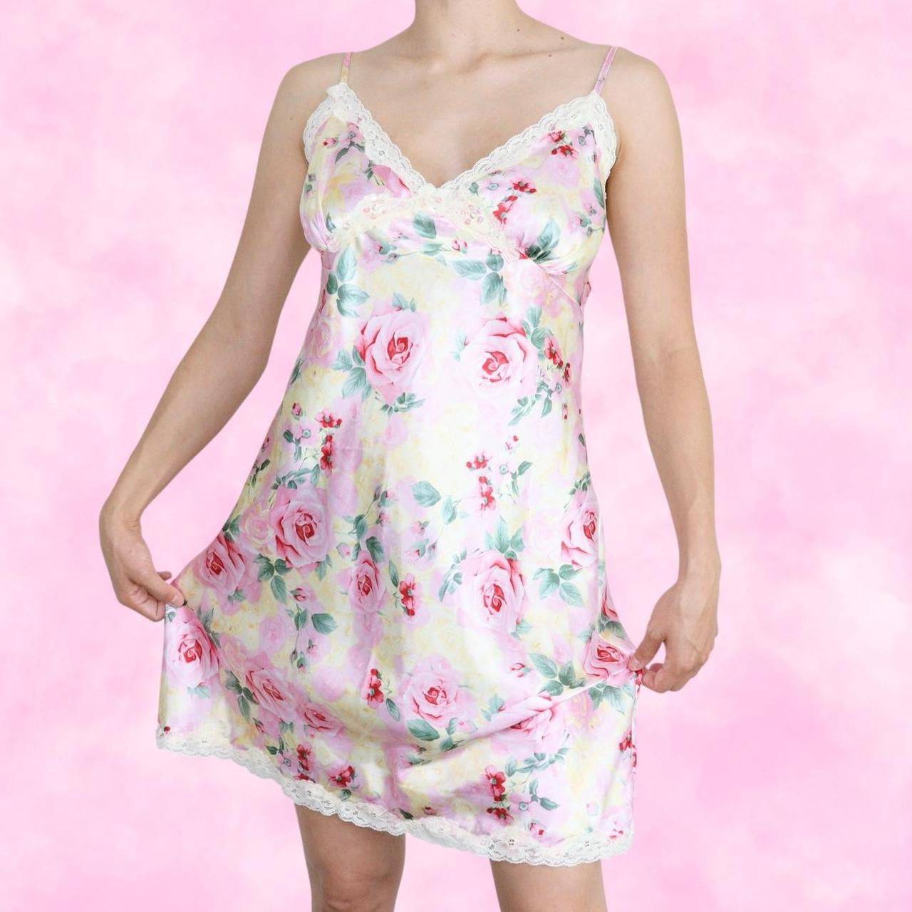 Pink Floral Slip Dress
