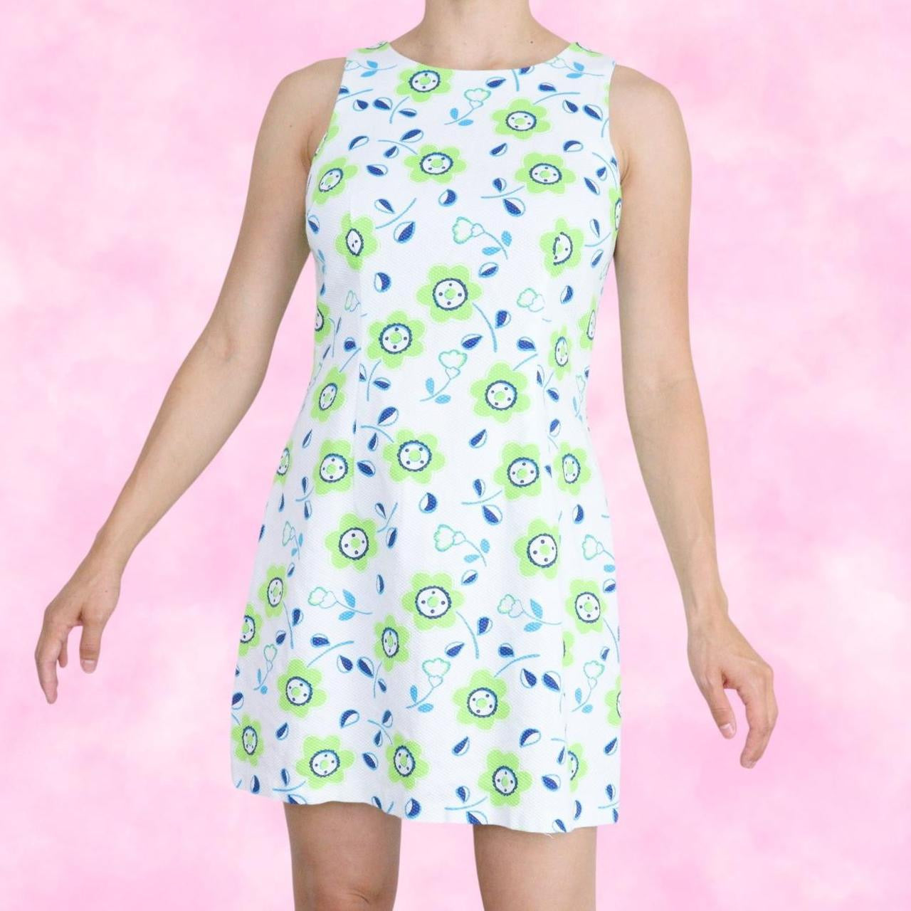 Groovy White Floral Dress