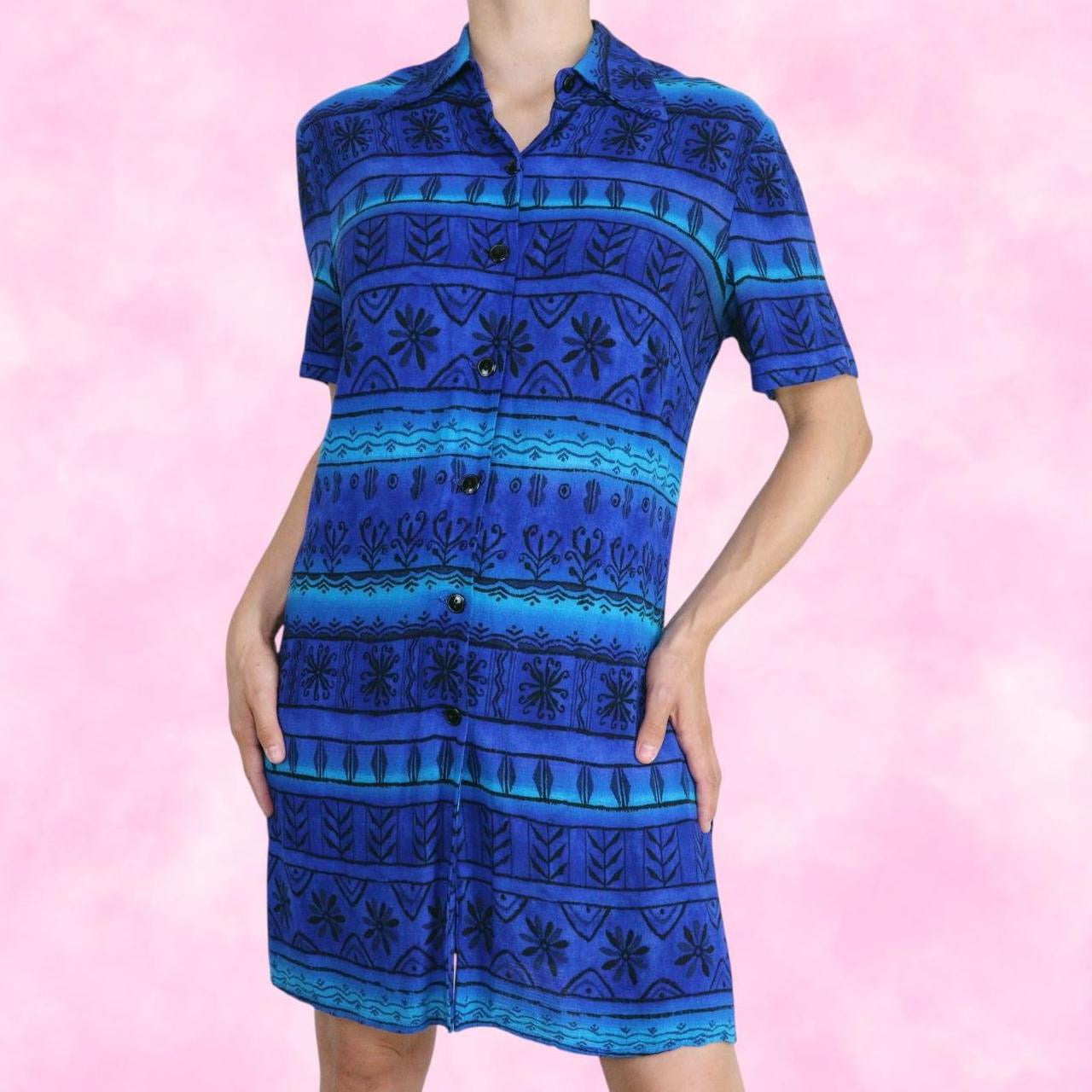 Tropical Button Down Mini Dress