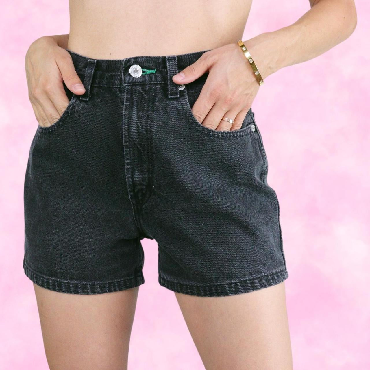 Black High Waisted Denim Shorts