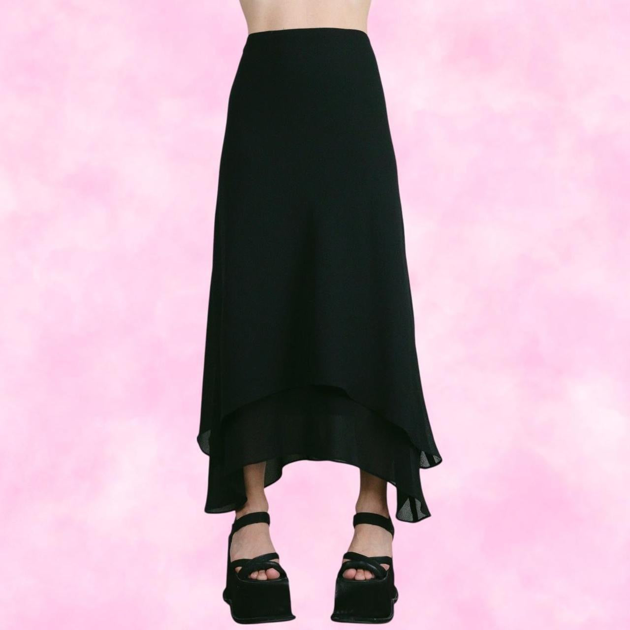 Black Asymmetrical Maxi Skirt