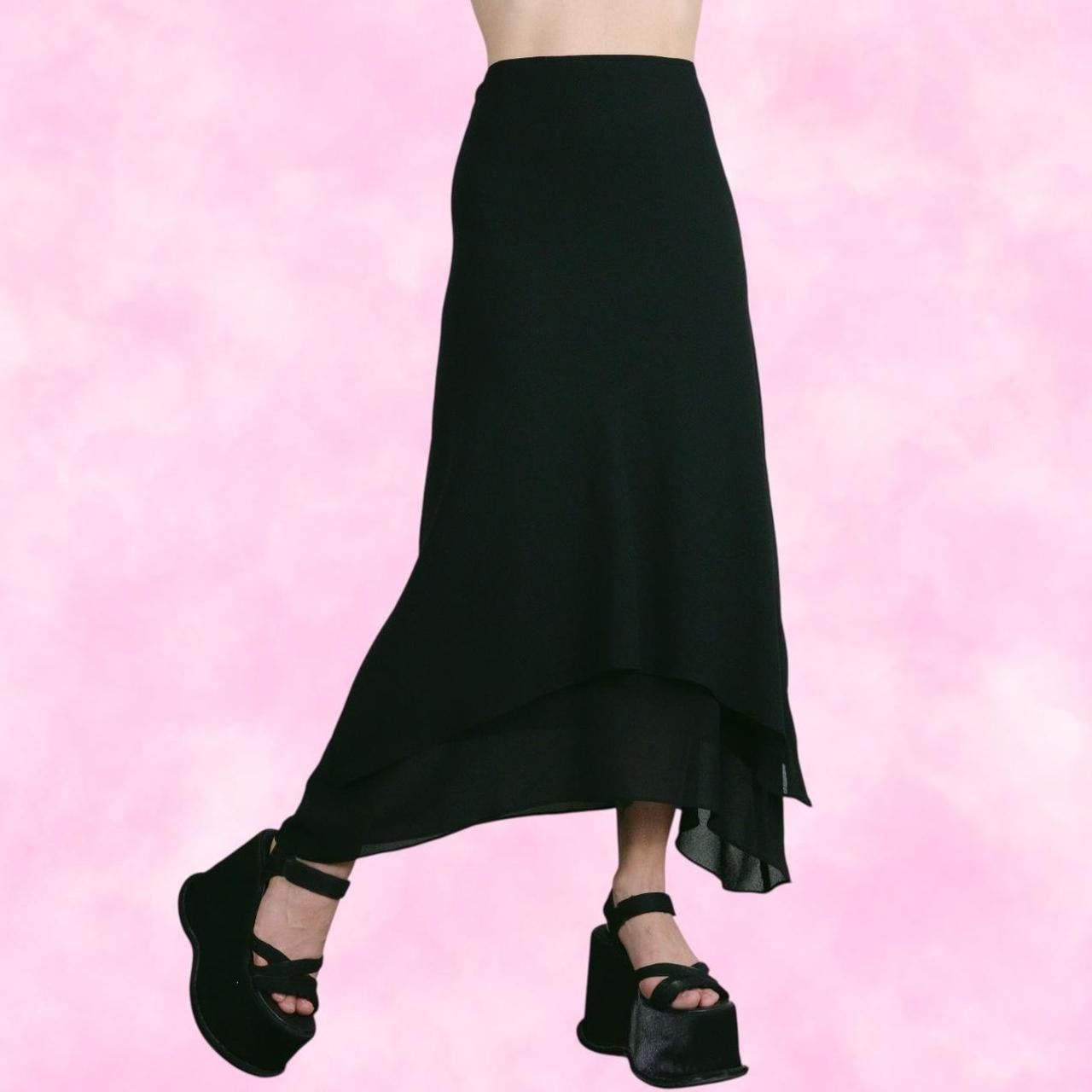Black Asymmetrical Maxi Skirt