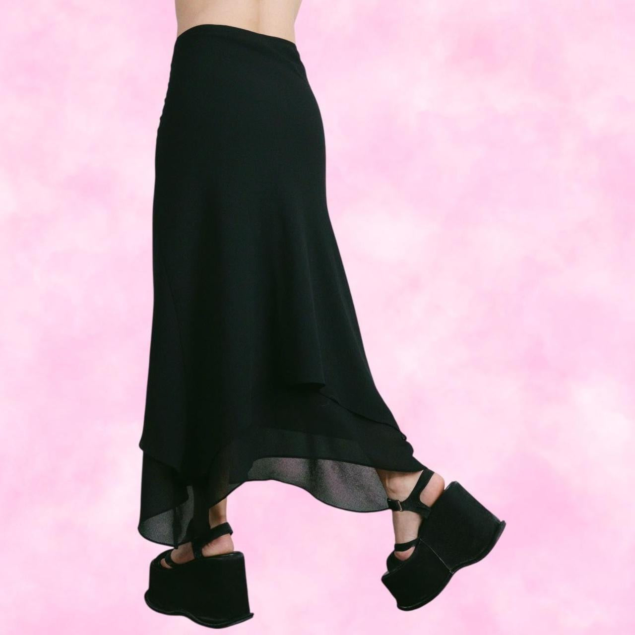 Black Asymmetrical Maxi Skirt