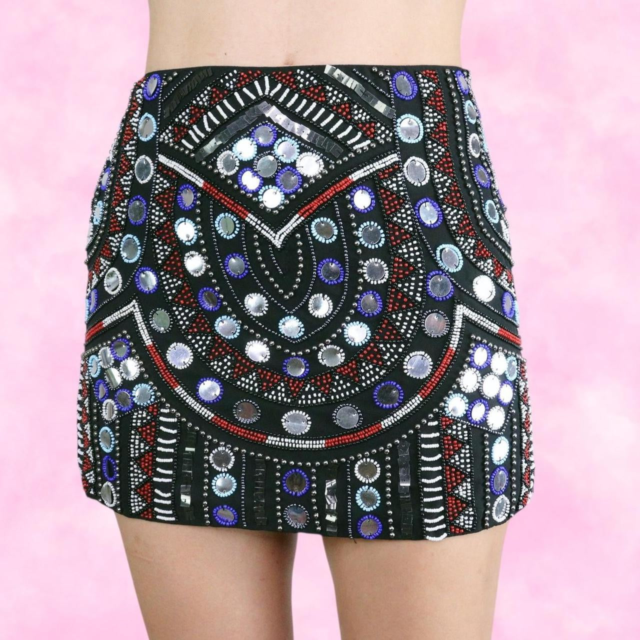 Ibiza Beaded Mini Skirt