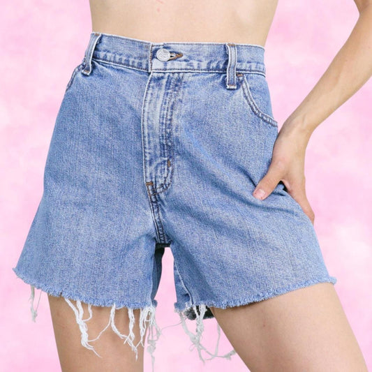Denim High Rise Cutoff Shorts