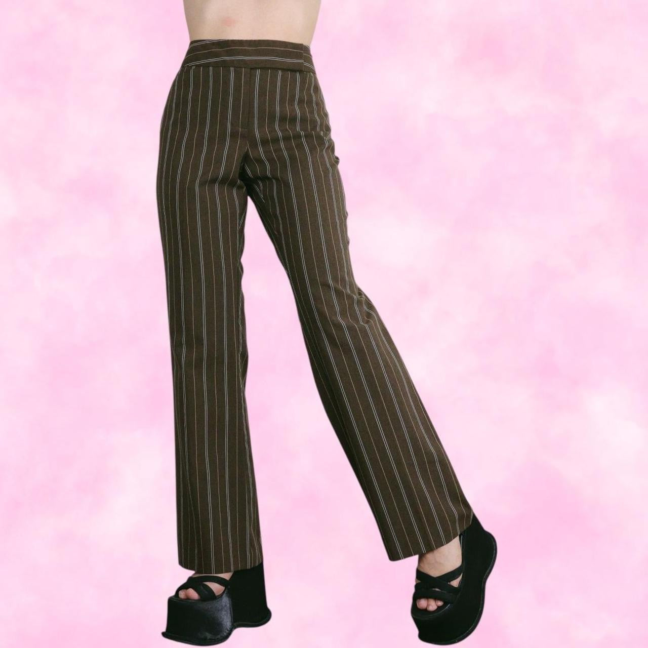 Brown Striped Trousers