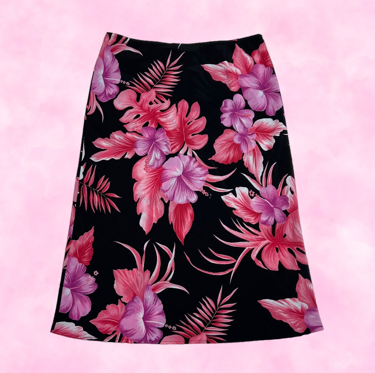 Tropical Floral Midi Skirt