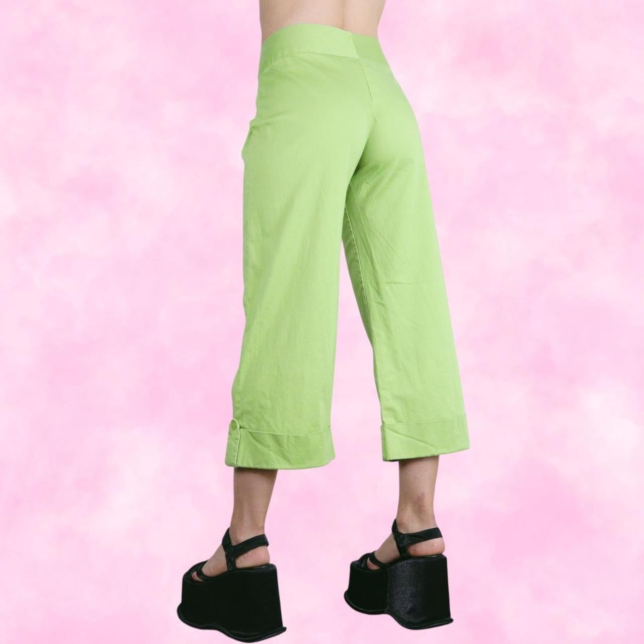 Green Wide Leg Capri Pants
