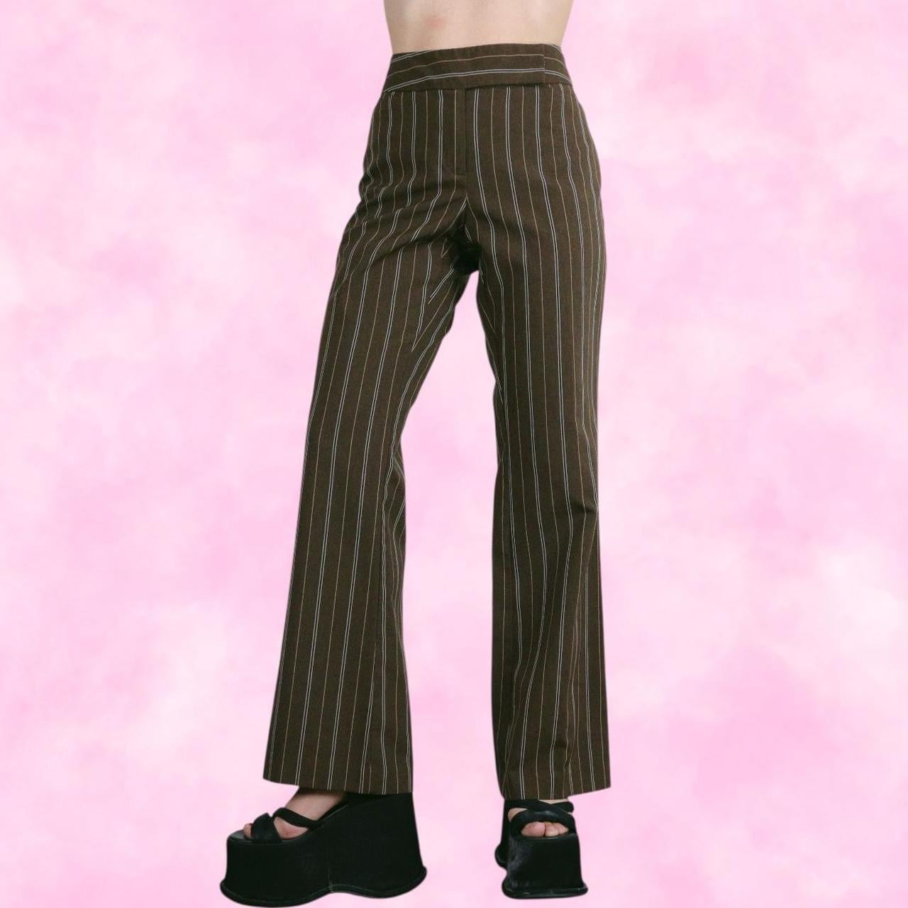 Brown Striped Trousers