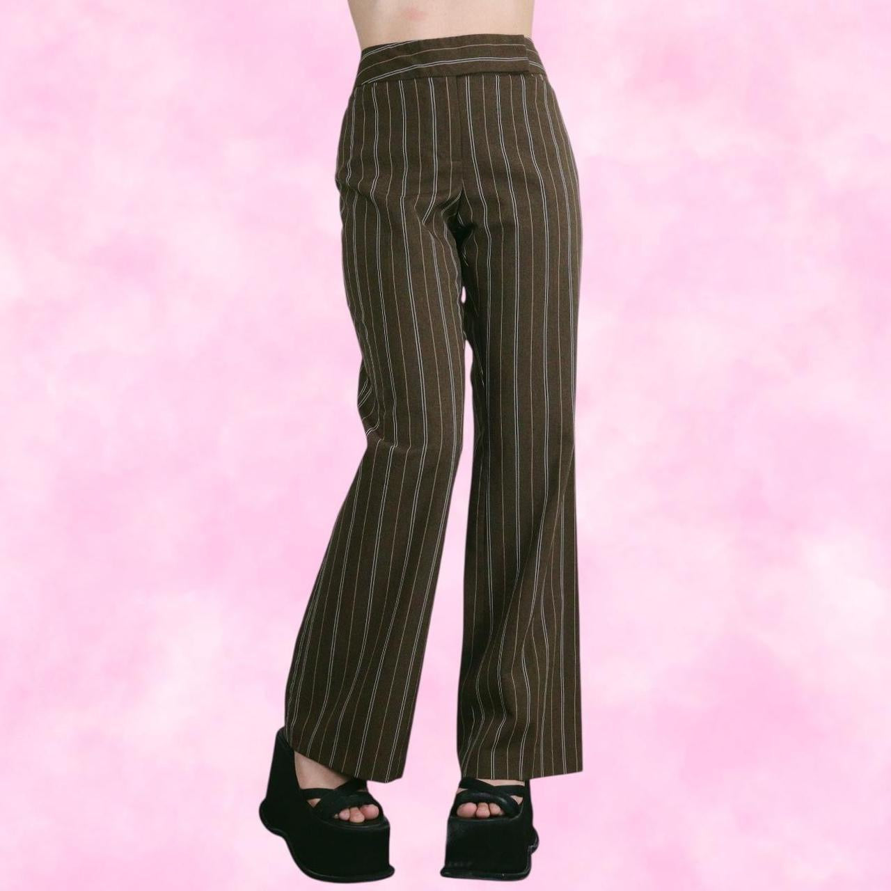Brown Striped Trousers