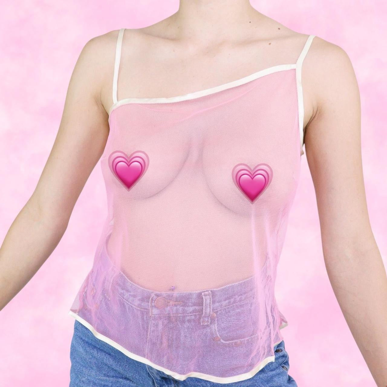 Bubblegum Asymmetrical Mesh Cami Top