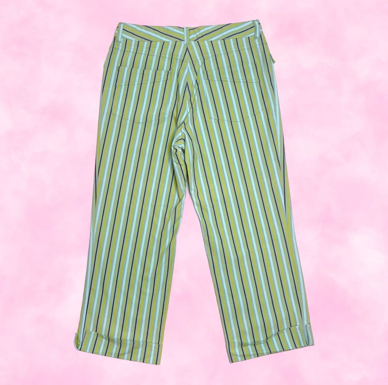 Sage Striped Capri Pants