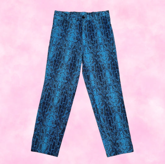 Aqua Reptile Print Pants