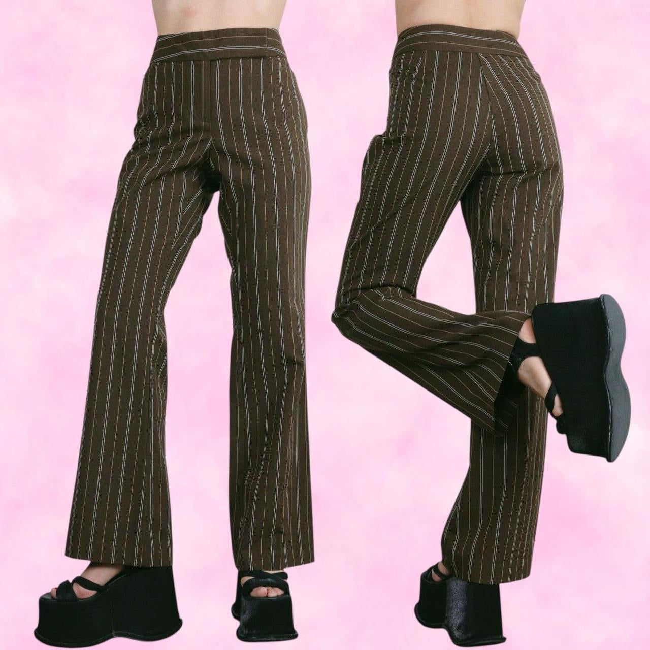 Brown Striped Trousers