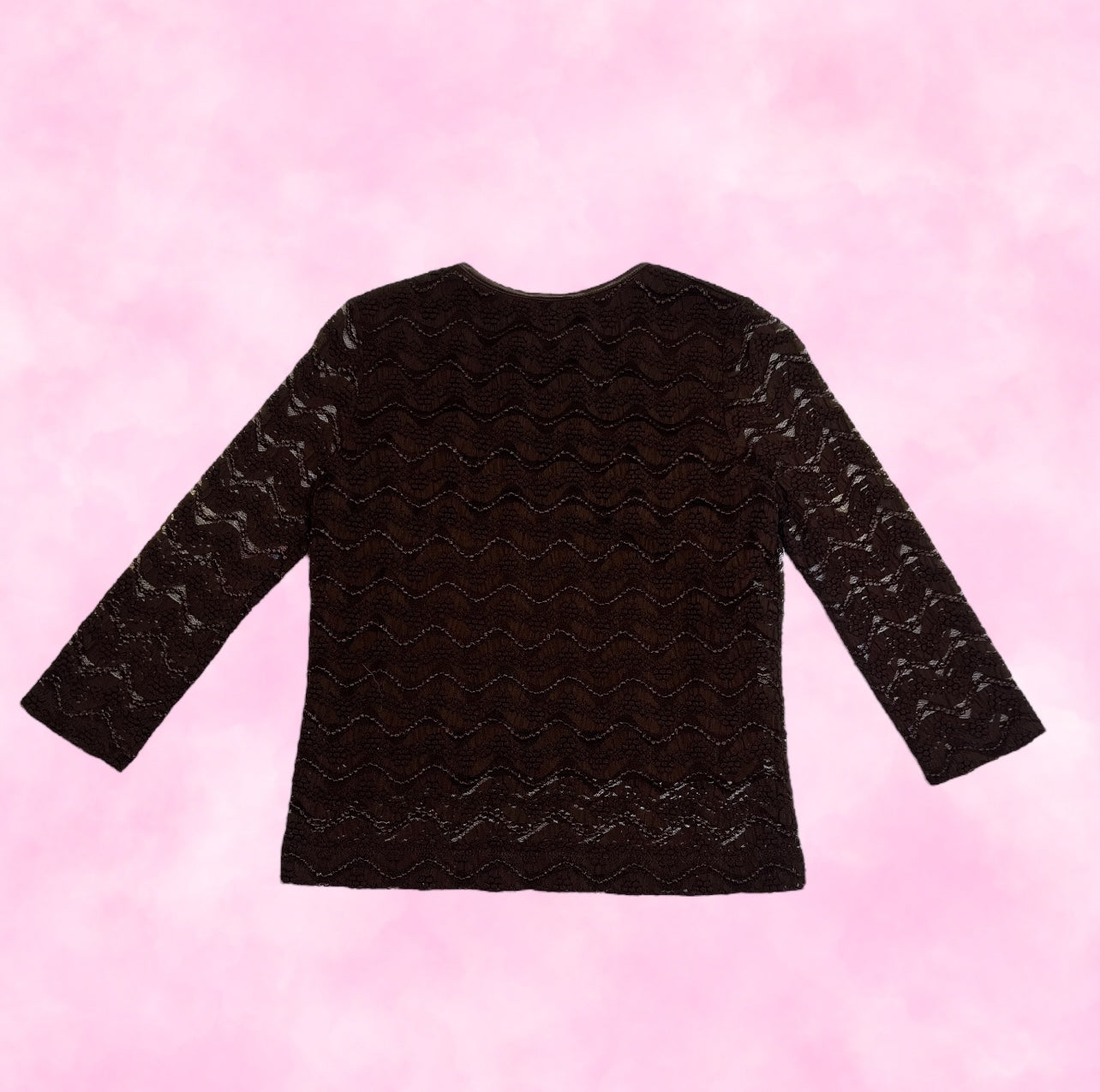 Brown Lace Long Sleeve Top