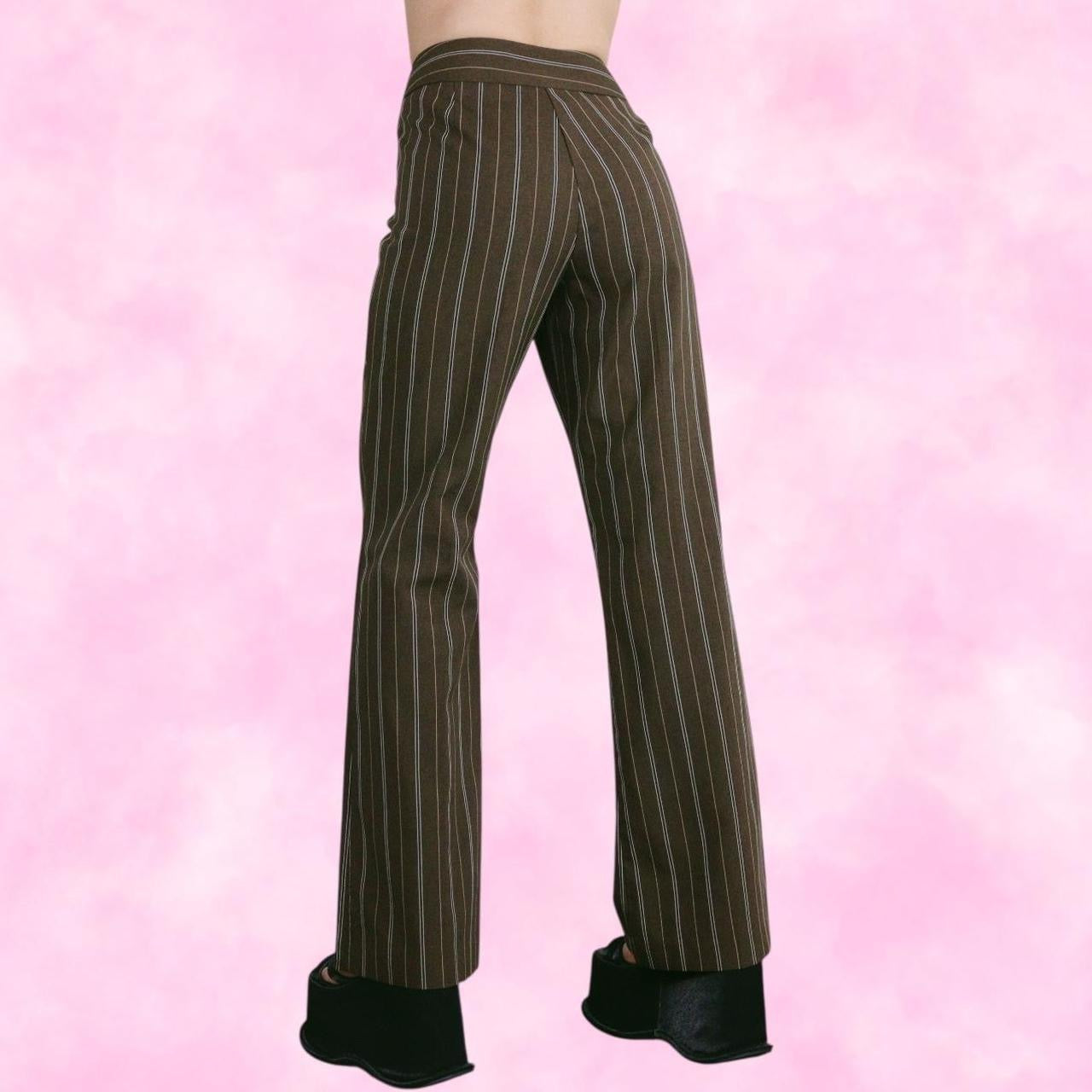 Brown Striped Trousers