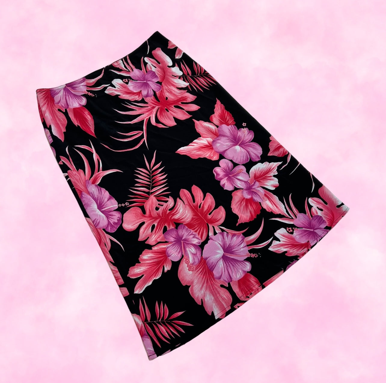 Tropical Floral Midi Skirt