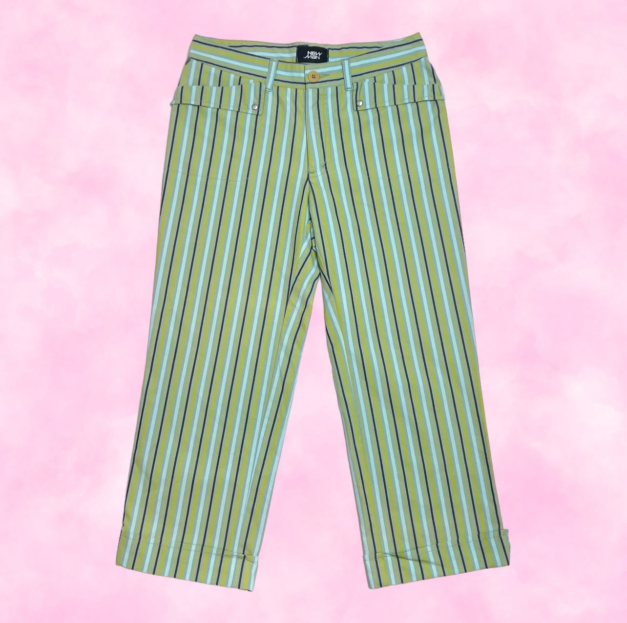 Sage Striped Capri Pants