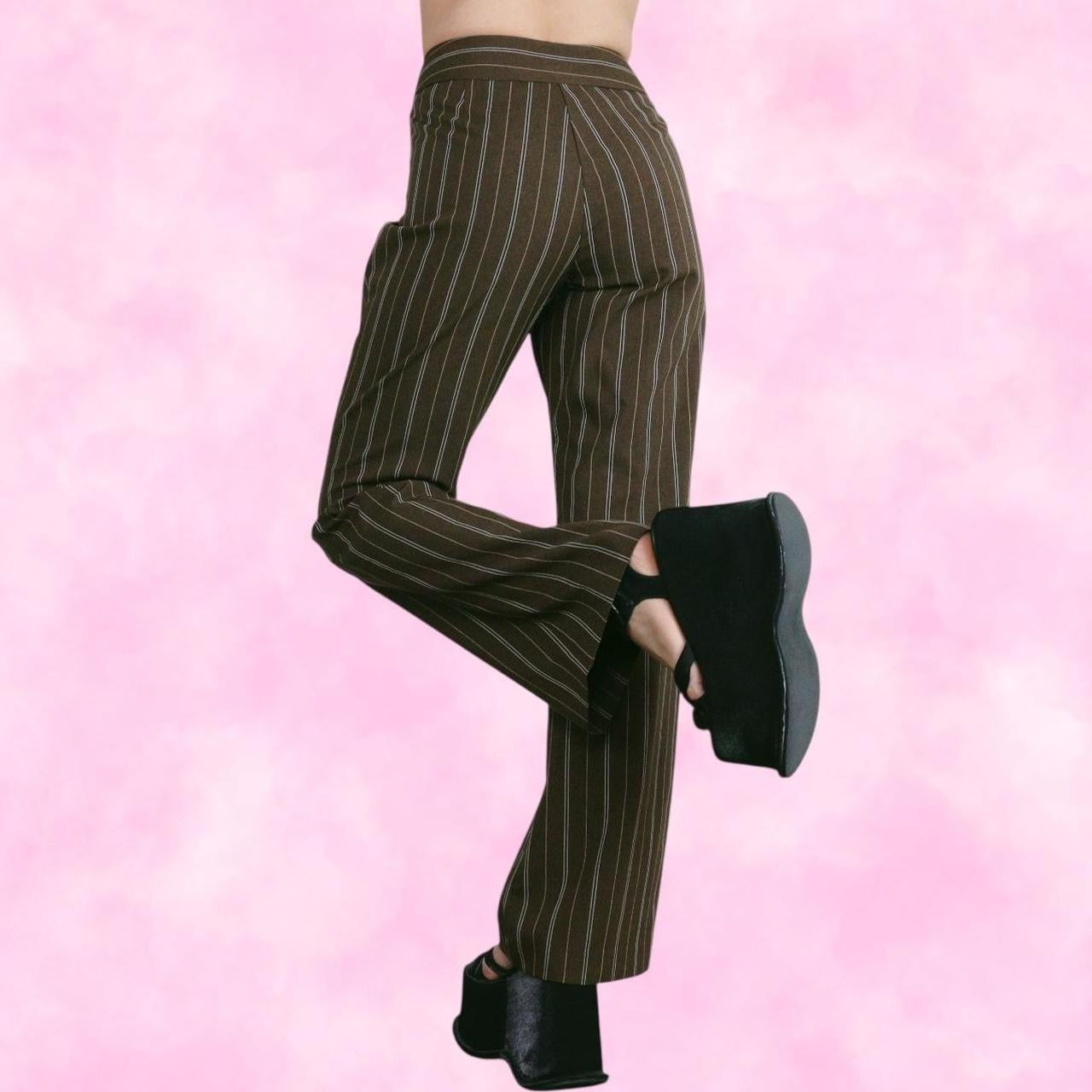 Brown Striped Trousers