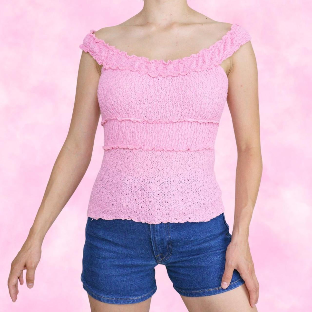 Bubblegum Pink Scrunched Tank Top