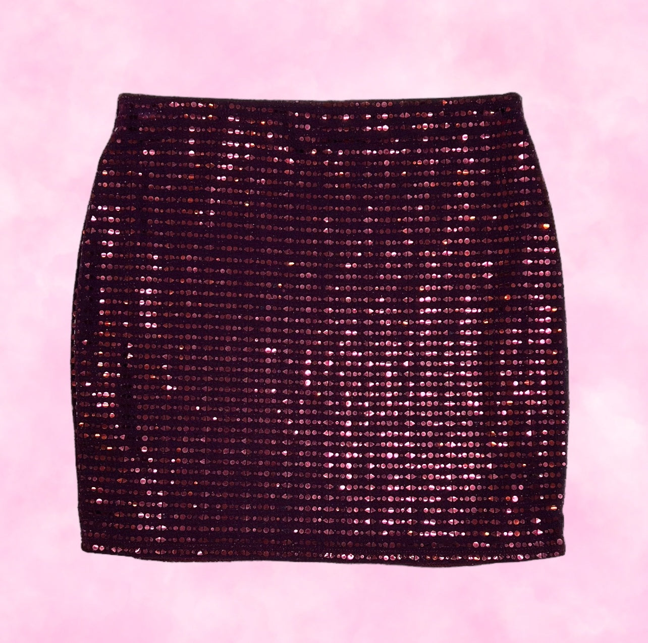 Plum Sequin Bodycon Mini Skirt