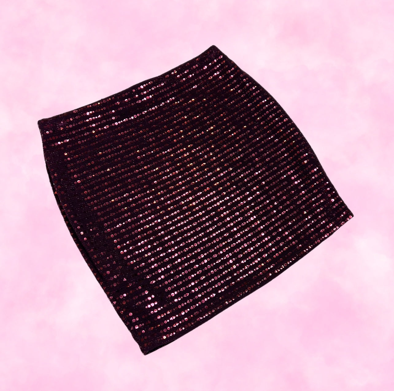 Plum Sequin Bodycon Mini Skirt