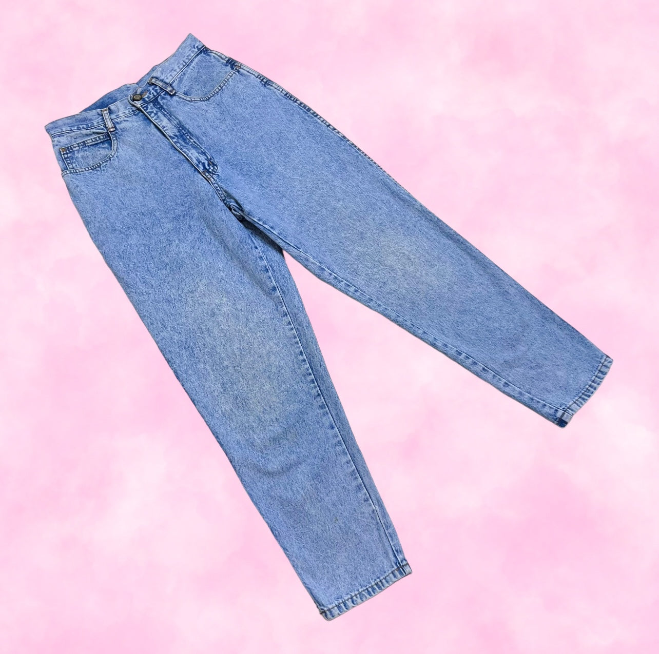 Light Acid Wash High Waisted Mom Jeans