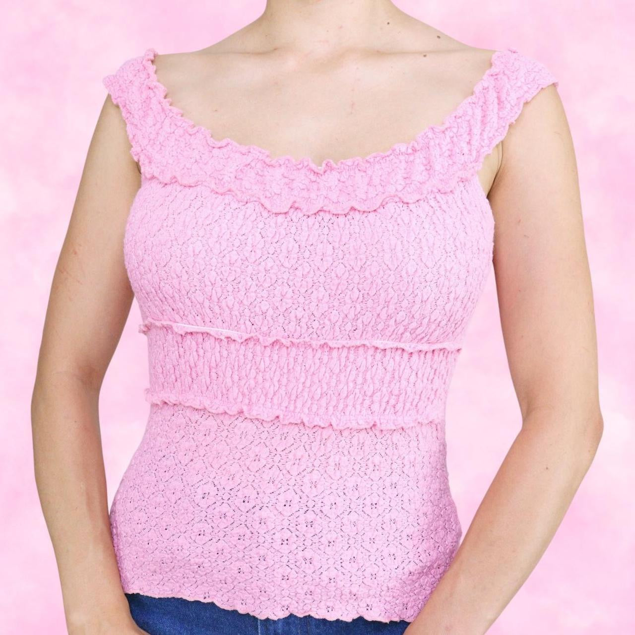 Bubblegum Pink Scrunched Tank Top