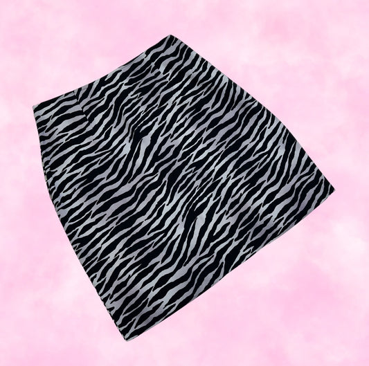 Zebra Print A-Line Skirt