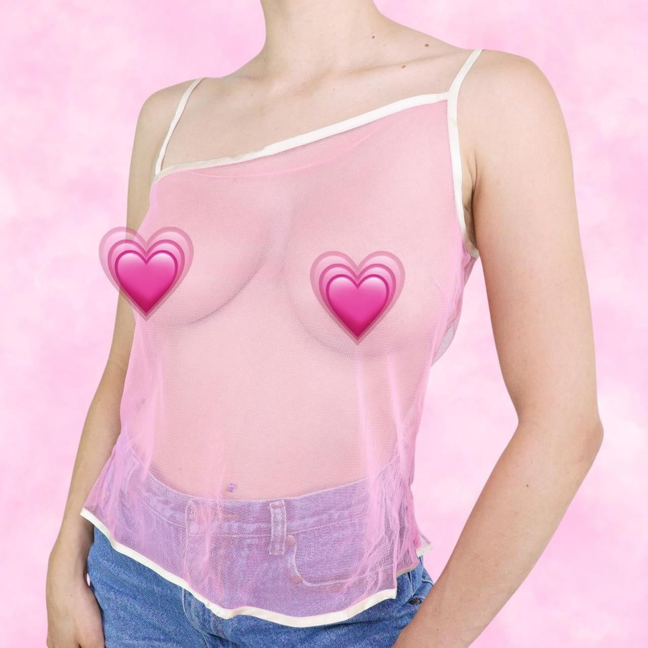 Bubblegum Asymmetrical Mesh Cami Top