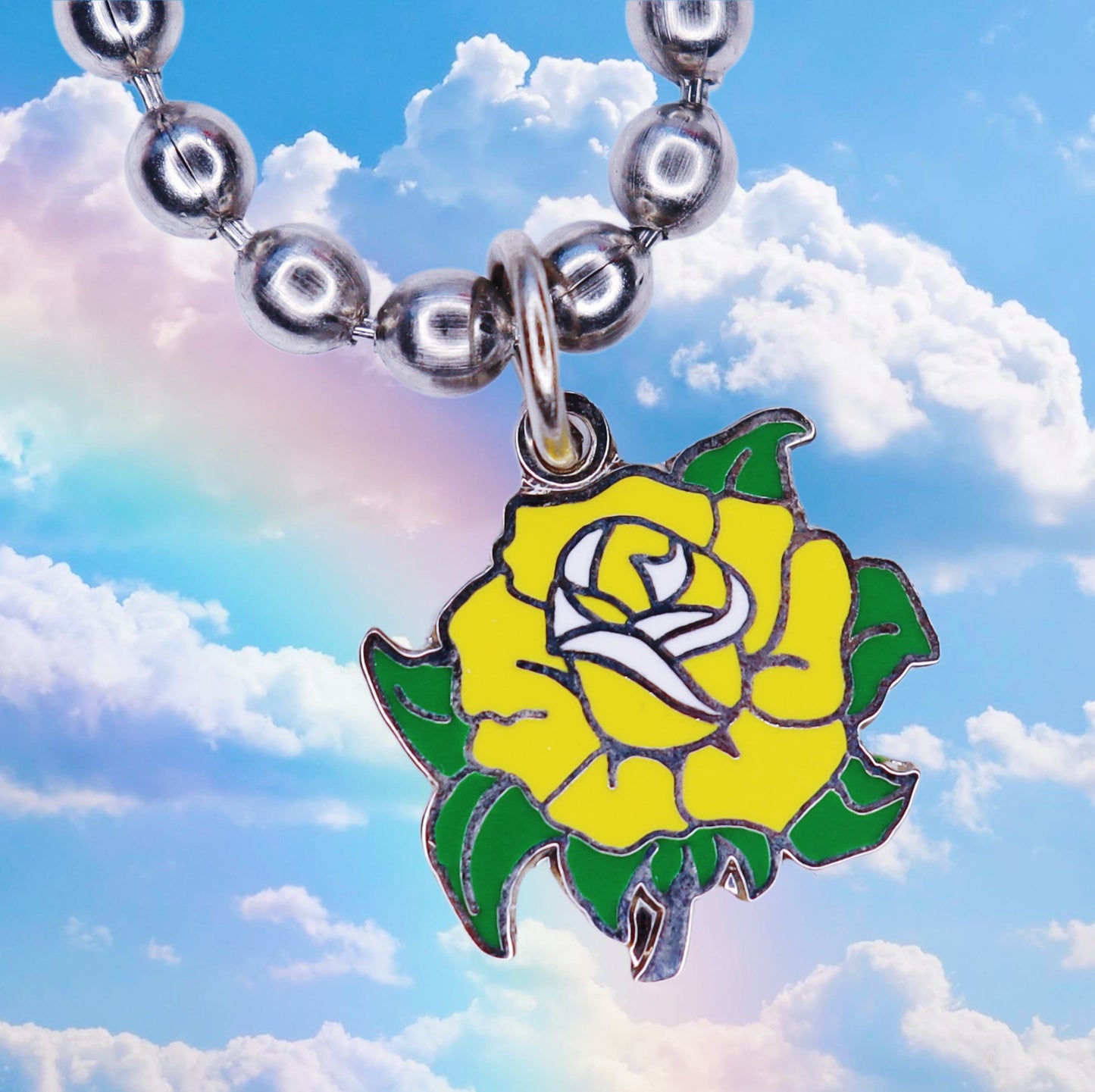 Happy Rose Ball Chain Necklace