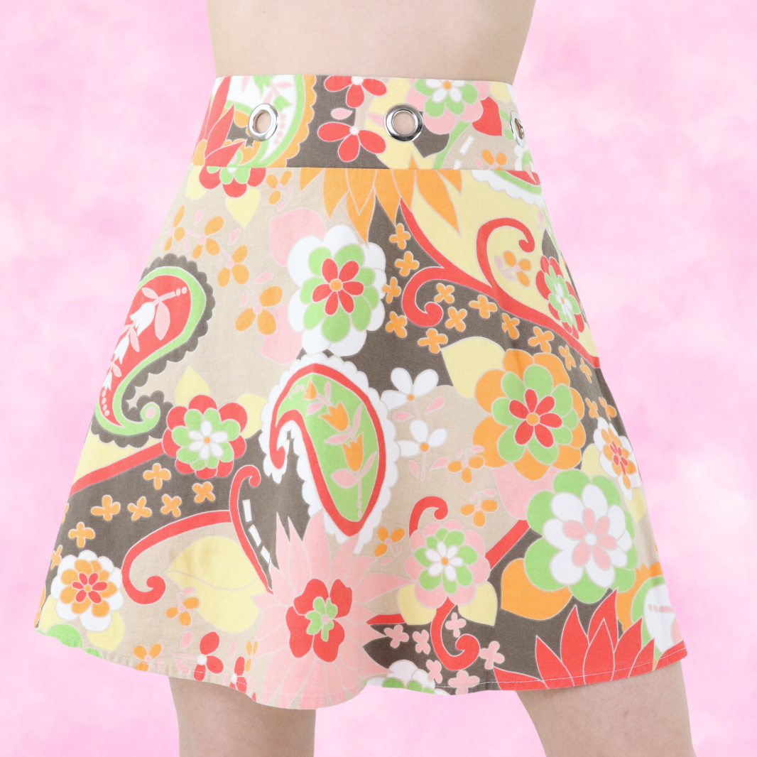 Groovy Floral Skater Skirt