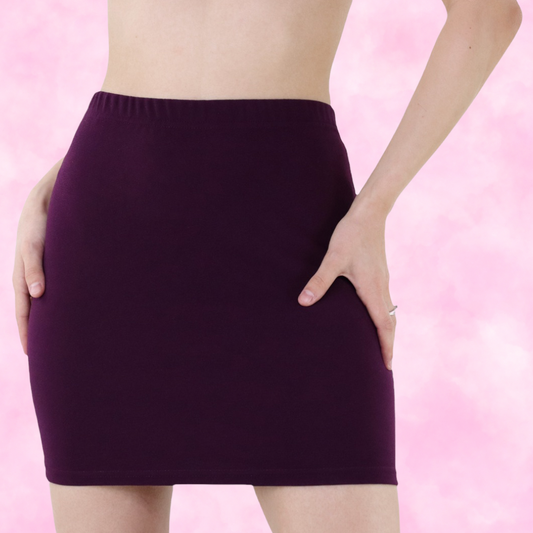 Dark Purple Fitted Mini Skirt