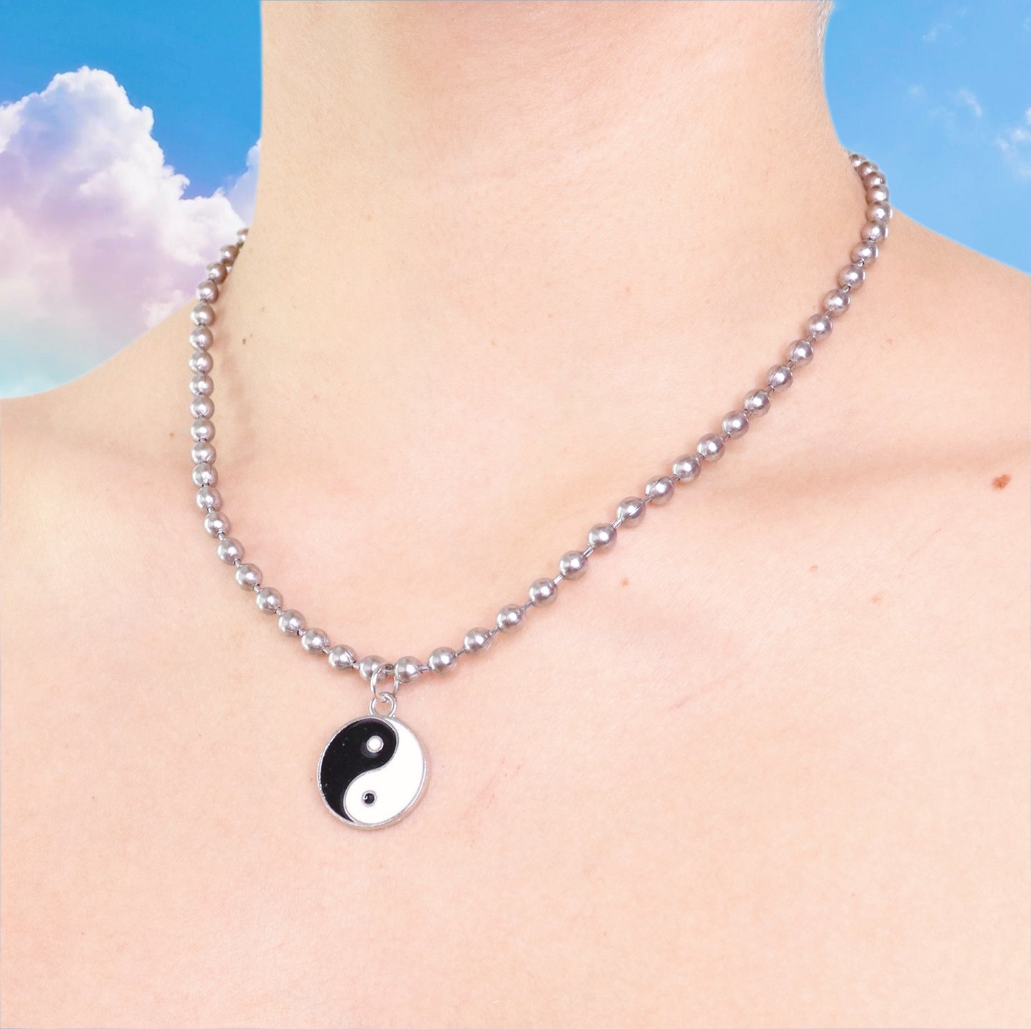 Yin Yang Ball Chain Necklace