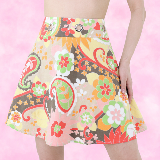 Groovy Floral Skater Skirt