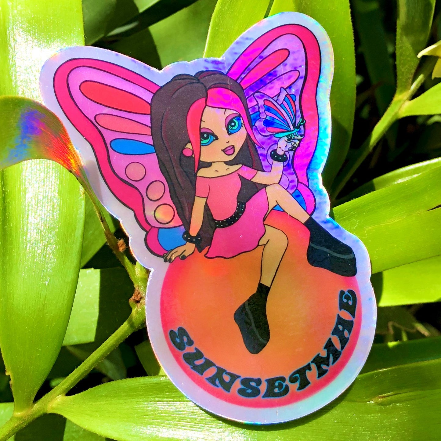 Sunset Fairy Holographic Sticker