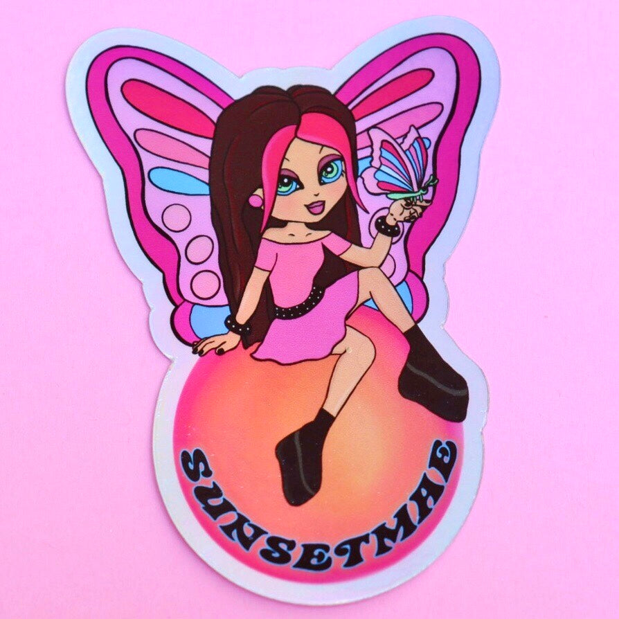 Sunset Fairy Holographic Sticker