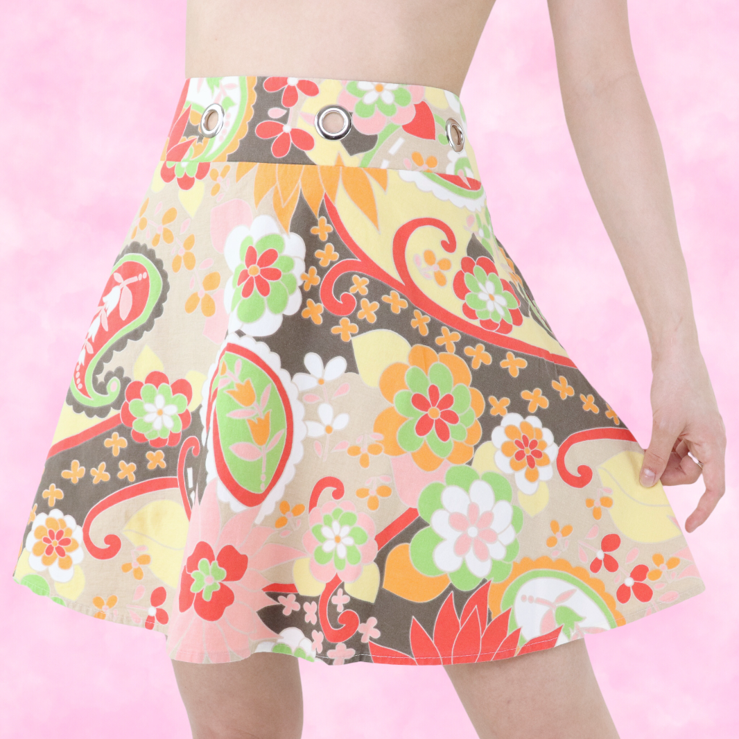 Groovy Floral Skater Skirt