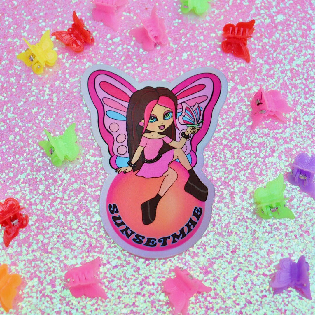 Sunset Fairy Holographic Sticker