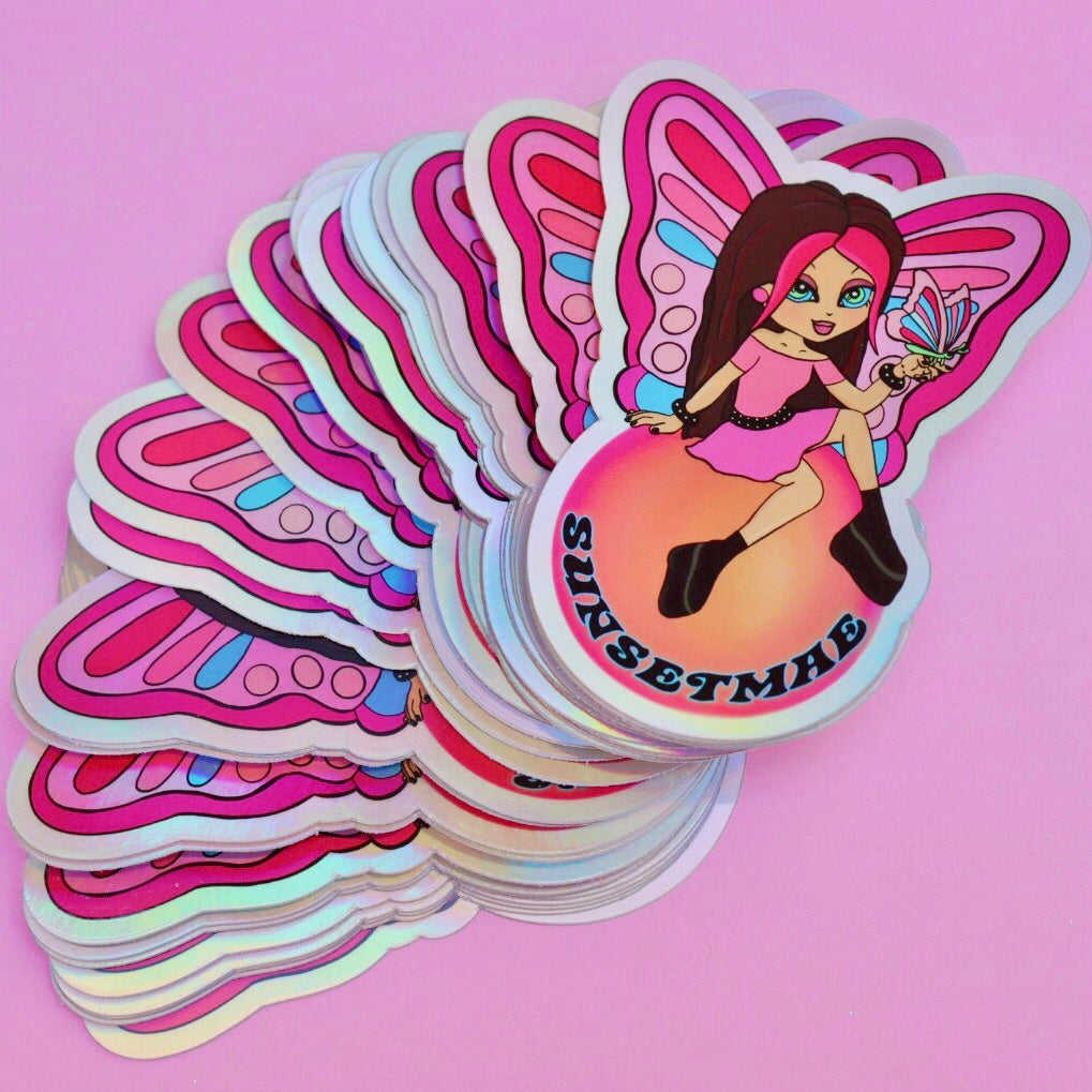 Sunset Fairy Holographic Sticker