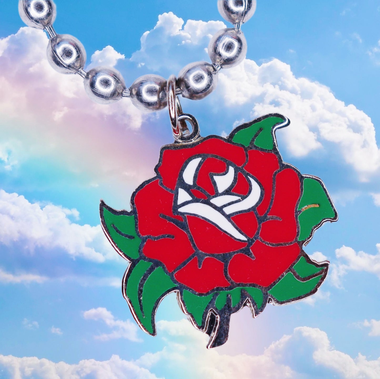 Love Rose Ball Chain Necklace