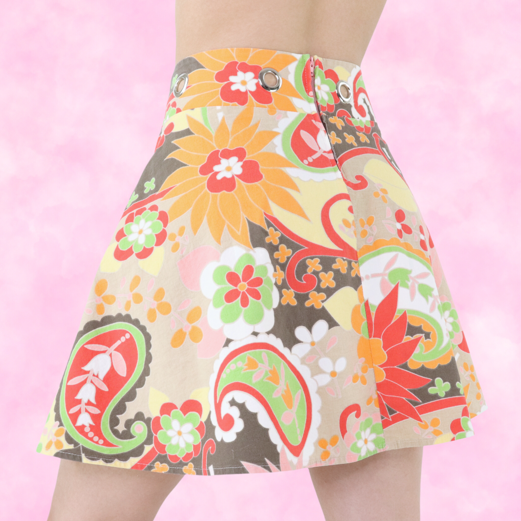 Groovy Floral Skater Skirt